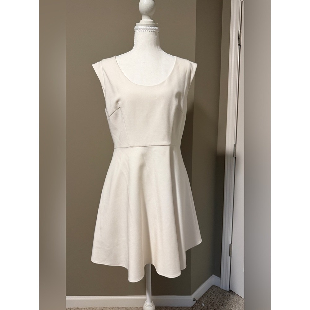 French Connection Ivory Sleeveless Fit-and-Flare Dress